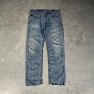 Levis 505 Regular Fit Straight Jeans Light Wash - Size: W34 L32